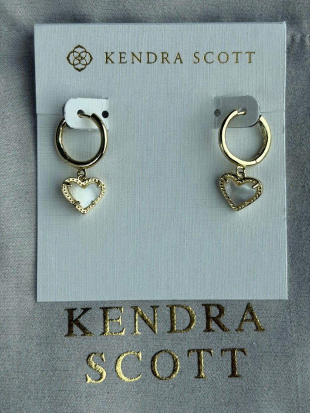 Kendra Scott white heart-shaped earrings